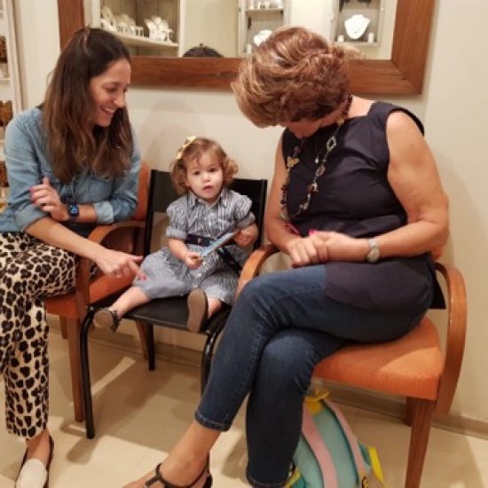 Elisa Macedo Soares, Marcela e Helena no lançamento da coleção Blue - 2019.2